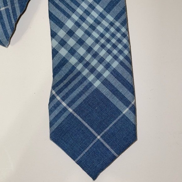 J.Crew Blue Pattern Plaid Tie - Picture 3 of 7